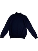 VINTAGE HUGO BOSS KNITTED POLO MERINO WOOL BLACK MEN'S S
