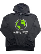 VINTAGE JACK & JONES CORE HOODIE CON STAMPA GLOBAL COMMUNITY NERO DA UOMO L