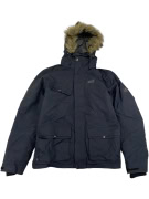 VINTAGE JACK WOLFSKIN PARKA CON CAPPUCCIO IN PELLICCIA NERA DA UOMO L/XL