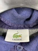 VINTAGE LACOSTE ΜΑΚΡΥΜΑΝΙΚΟ POLO ΡΙΓΕ ΜΠΛΕ ΓΚΡΙ ΑΝΔΡΙΚΟ L