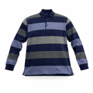 VINTAGE LACOSTE ΜΑΚΡΥΜΑΝΙΚΟ POLO ΡΙΓΕ ΜΠΛΕ ΓΚΡΙ ΑΝΔΡΙΚΟ L