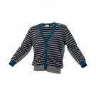 VINTAGE LACOSTE ΡΙΓΕ ΓΚΡΙ ΜΠΛΕ ΖΑΚΕΤΑ XS/S