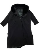 VINTAGE LAURAPIÙ DI LAURA BIAGIOTTI ΜΑΥΡΟ ΜΑΚΡΥ ΠΑΛΤΟ ΜΕ ΓΟΥΝΑ XL/2XL