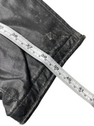 VINTAGE LEATHER RACING PANTS ΜΕ ΠΡΟΣΤΑΤΕΥΤΙΚΑ ΚΑΙ ΛΕΠΤΟΜΕΡΕΙΕΣ ΣΕ ΠΟΡΤΟΚΑΛΙ ΧΡΩΜΑ ΜΑΥΡΟ ΓΥΝΑΙΚΕΙΟ XXS
