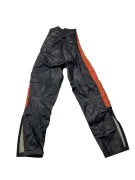 VINTAGE LEATHER RACING PANTS ΜΕ ΠΡΟΣΤΑΤΕΥΤΙΚΑ ΚΑΙ ΛΕΠΤΟΜΕΡΕΙΕΣ ΣΕ ΠΟΡΤΟΚΑΛΙ ΧΡΩΜΑ ΜΑΥΡΟ ΓΥΝΑΙΚΕΙΟ XXS