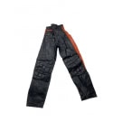 VINTAGE LEATHER RACING PANTS ΜΕ ΠΡΟΣΤΑΤΕΥΤΙΚΑ ΚΑΙ ΛΕΠΤΟΜΕΡΕΙΕΣ ΣΕ ΠΟΡΤΟΚΑΛΙ ΧΡΩΜΑ ΜΑΥΡΟ ΓΥΝΑΙΚΕΙΟ XXS