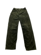VINTAGE LES COPAINS VELVET TROUSERS STRAIGHT LEG KHAKI WOMEN XS