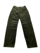 VINTAGE LES COPAINS VELVET TROUSERS STRAIGHT LEG KHAKI WOMEN XS