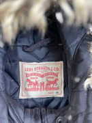 VINTAGE LEVI STRAUSS & CO BOMBER JACKET WITH FUR HOOD BLACK MEN'S M
