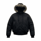 VINTAGE LEVI STRAUSS & CO BOMBER JACKET WITH FUR HOOD BLACK MEN'S M