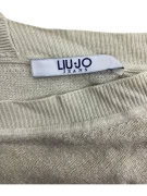 VINTAGE LIU JO JEANS ΜΠΛΟΥΖΑ ΠΛΕΚΤΗ V-NECK LUREX ΜΠΕΖ ΓΥΝΑΙΚΕΙΑ M