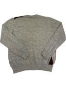 VINTAGE LOTTO KNIT SWEATER ARGYLE PATTERN GREY MEN'S S