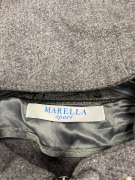 VINTAGE MARELLA SPORT cappotto con cappuccio e bottoni metallici grigio da donna M/L
