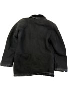 VINTAGE BLACK LEATHER MOUTON COAT M/L