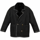 VINTAGE BLACK LEATHER MOUTON COAT M/L