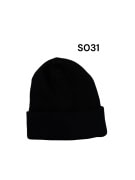 VINTAGE BLACK BEANIE WITH METAL LOGO "LA"