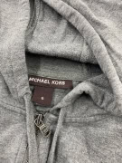 VINTAGE MICHAEL KORS GIACCA CON CAPPUCCIO LOGO GRIGIA DA DONNA S