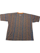 T-SHIRT GEOMETRICA VINTAGE MITRAL ARANCIONE BLU DA UOMO 3XL