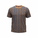 T-SHIRT GEOMETRICA VINTAGE MITRAL ARANCIONE BLU DA UOMO 3XL