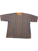T-SHIRT GEOMETRICA VINTAGE MITRAL ARANCIONE BLU DA UOMO 3XL