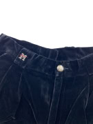 VINTAGE MOSCHINO VELVET TROUSERS WITH EMBROIDERED LOGO BLACK WOMEN XXS