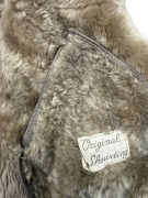 VINTAGE MUFLONE WOMEN'S LEATHER SHEARLING HOODED COAT M/L