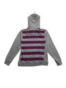 VINTAGE NIKE STRIPED HOODIE WITH LOGO GREY/PURPLE MEN'S S
