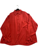VINTAGE OVERSIZED ΠΟΥΚΑΜΙΣΑ ΜΕ ΜΕΤΑΞΕΝΙΑ ΥΦΗ ΤΣΕΠΗ ΣΤΟ ΣΤΗΘΟΣ ΚΟΚΚΙΝΟ ΓΥΝΑΙΚΕΙΟ 2XL