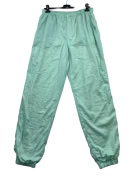 Pantaloni tuta vintage in nylon windbreaker verde menta da uomo L