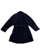 VINTAGE PENNY BLACK BELTED COAT WITH BUTTONS DARK BLUE WOMEN L XL