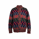 VINTAGE STATED KNIT CARDIGAN WITH GEOMETRIC PATTERNS MULTICOLOR MEN S XL