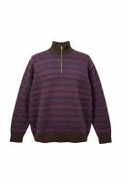 VINTAGE MAGLIONE HALF ZIP RETRO VIOLA MARRONE UNISEX PRE OWNED