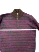 VINTAGE MAGLIONE HALF ZIP RETRO VIOLA MARRONE UNISEX PRE OWNED