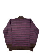 VINTAGE MAGLIONE HALF ZIP RETRO VIOLA MARRONE UNISEX PRE OWNED