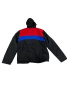 VINTAGE PORSCHE WINDBREAKER JACKET WITH HOOD COLORBLOCK BLACK RED BLUE MEN'S L