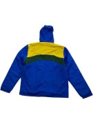 Giacca a vento vintage Porsche con cappuccio blu/giallo/verde da uomo XXL