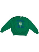 VINTAGE Πράσινο Crewneck Φούτερ Fruit of the Loom Coolwash 1976 L