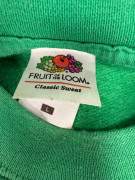 VINTAGE Πράσινο Crewneck Φούτερ Fruit of the Loom Coolwash 1976 L