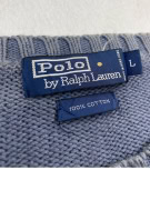 VINTAGE RALPH LAUREN ΠΛΕΚΤΟ ΠΟΥΛΟΒΕΡ ΚΕΝΤΗΜΕΝΟ ΛΟΓΟΤΥΠΟ ΜΠΛΕ ΑΝΔΡΙΚΟ L