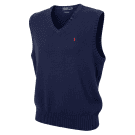 VINTAGE RALPH LAUREN PULLOVER SMANICATO CON SCOLLO A V BLU DA UOMO L