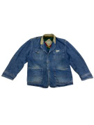 VINTAGE RIFLE WORK LINE DENIM JACKET WITH CORDUROY COLLAR BLUE MEN'S XL