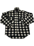 VINTAGE ROBE DI KAPPA FLEECE CHECKERED SHIRT BLACK & WHITE MEN'S XL/XXL