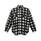 VINTAGE ROBE DI KAPPA FLEECE CHECKERED SHIRT BLACK & WHITE MEN'S XL/XXL