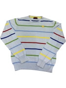 MAGLIONE LAVORATO A MAGLIA A RIGHE AZZURRO UOMO VINTAGE ROBE DI KAPPA M