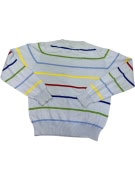 MAGLIONE LAVORATO A MAGLIA A RIGHE AZZURRO UOMO VINTAGE ROBE DI KAPPA M