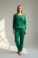 Vintage Tracksuit Set Casual Print Green Women’s L