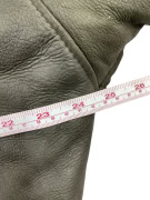 Cappotto in pelle shearling vintage marrone/oliva (XL-XXL)