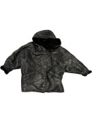VINTAGE SHEARLING BLACK JACKET WITH HOOD M/L