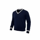 MAGLIA LAVORATA A MAGLIA VINTAGE SUPERGA CENTURY CON SCOLLO A V A RIGHE BLU DA UOMO XL