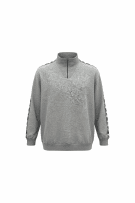 Felpa vintage con logo nastro rétro grigia unisex XL